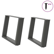 Tafelpoten U-vormig 70x42 cm staal antraciet 2 stuks