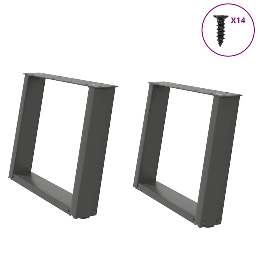 Salontafelpoten 2 st U-vormig 70x(42-43) cm staal antraciet