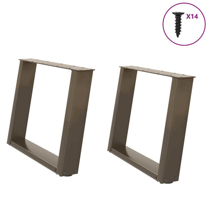 Salontafelpoten 2 st U-vormig 70x(42-43) cm staal naturel