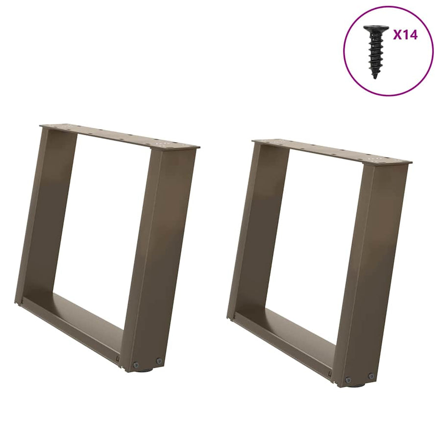 Salontafelpoten 2 st U-vormig 70x(42-43) cm staal naturel