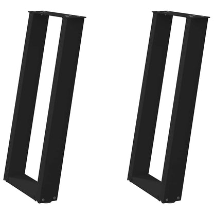 Console tafelpoten 2 st U-vormig 28x(72-73) cm staal zwart