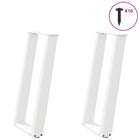 Tafelpoten U-vormig 2 stuks 28x72 cm staal wit