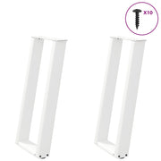 Tafelpoten U-vormig 2 stuks 28x72 cm staal wit