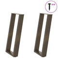 Console Tafelpoten 2St U-Vormig 28X(72-73)Cm Staal Naturel 28 x (72-73) cm