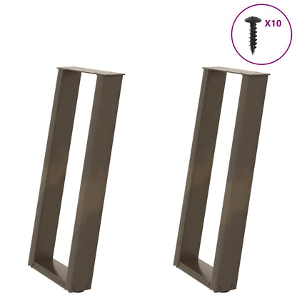 Console Tafelpoten 2St U-Vormig 28X(72-73)Cm Staal Naturel 28 x (72-73) cm
