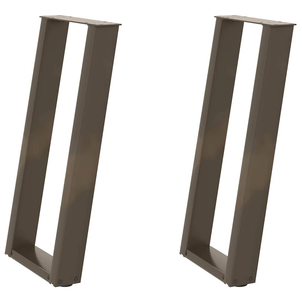 Console Tafelpoten 2St U-Vormig 28X(72-73)Cm Staal Naturel 28 x (72-73) cm