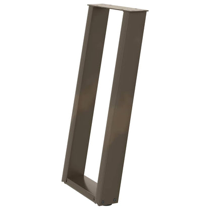 Console Tafelpoten 2St U-Vormig 28X(72-73)Cm Staal Naturel 28 x (72-73) cm