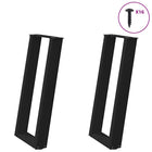 Console table legs 2 pcs U-shaped 38x(72-73) cm steel black