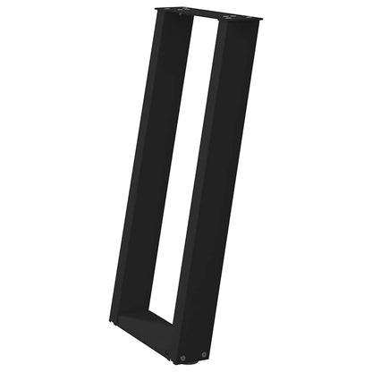 Console tafelpoten 2 st U-vormig 38x(72-73) cm staal zwart