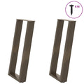 Console tafelpoten 2st U-vormig 38x(72-73)cm staal naturel
