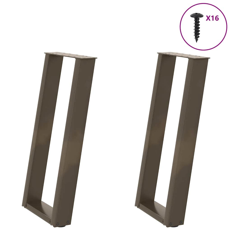 Console Tafelpoten 2St U-Vormig 38X(72-73)Cm Staal 38 x (72-73) cm Naturel