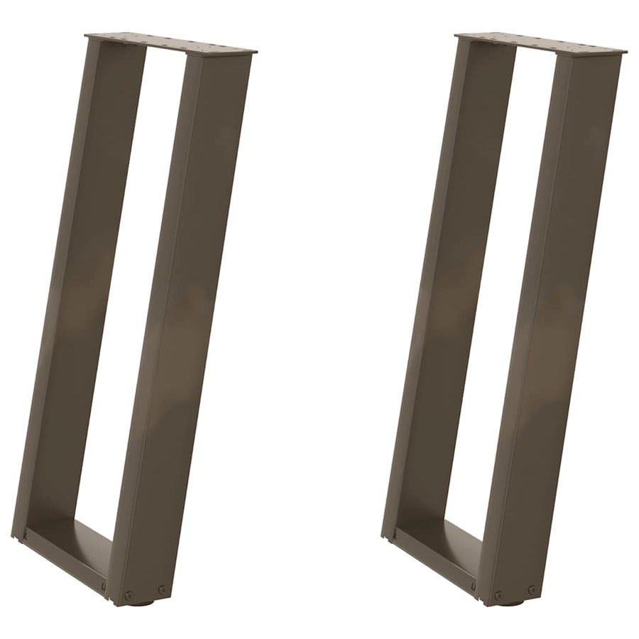 Console Tafelpoten 2St U-Vormig 38X(72-73)Cm Staal 38 x (72-73) cm Naturel