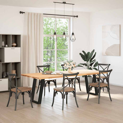 Eettafelpoten 2 st U-vormig 50x(72-73) cm staal zwart