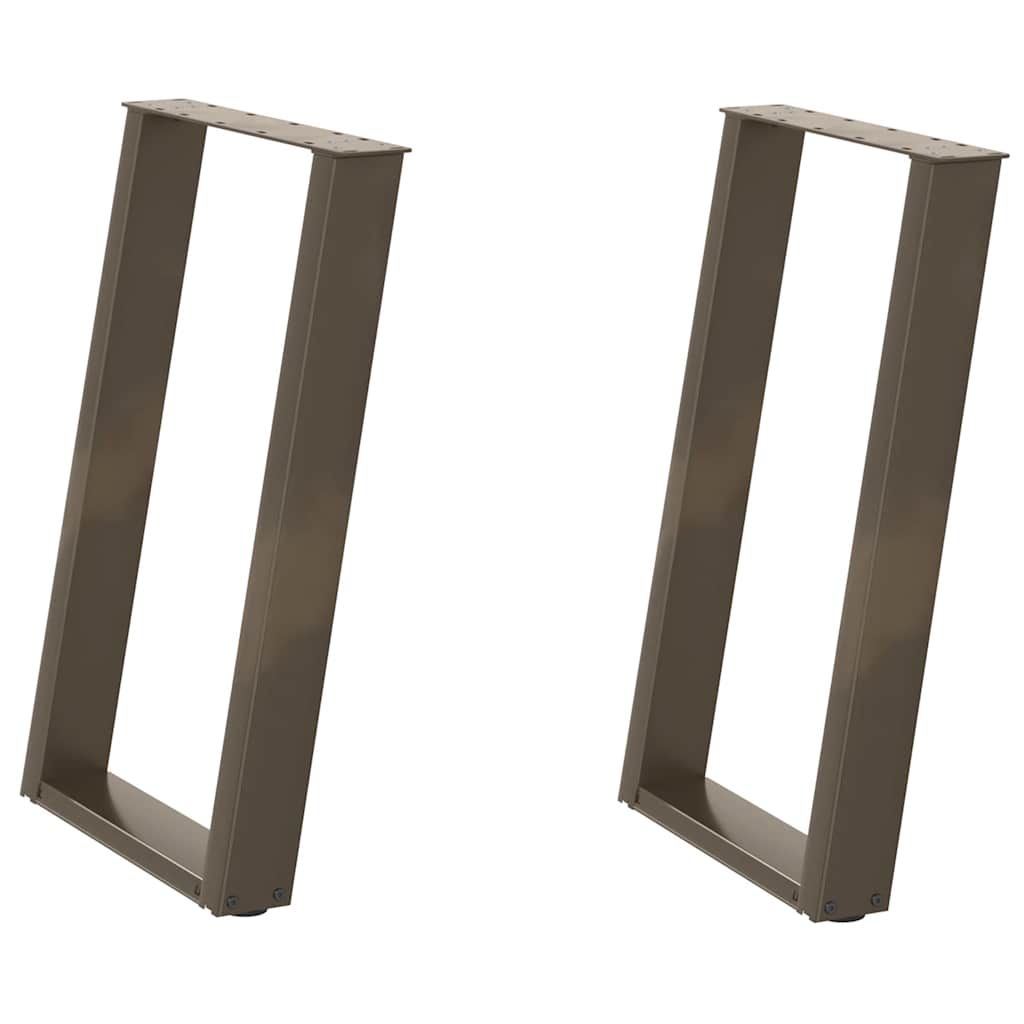Eettafelpoten 2 St U-Vormig Staal Naturel 50 x (72-73) cm