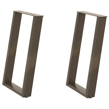 Eettafelpoten 2 St U-Vormig Staal Naturel 50 x (72-73) cm