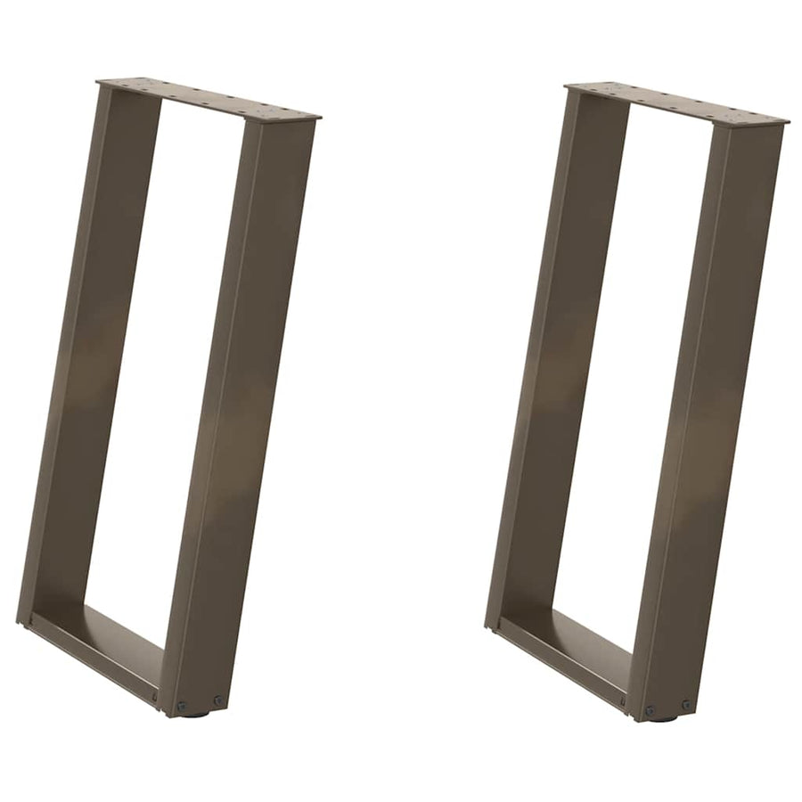 Eettafelpoten 2 St U-Vormig Staal Naturel 50 x (72-73) cm