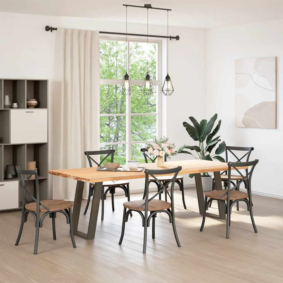 Eettafelpoten 2 St U-Vormig Staal Naturel 50 x (72-73) cm