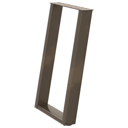 Eettafelpoten 2 St U-Vormig Staal Naturel 50 x (72-73) cm