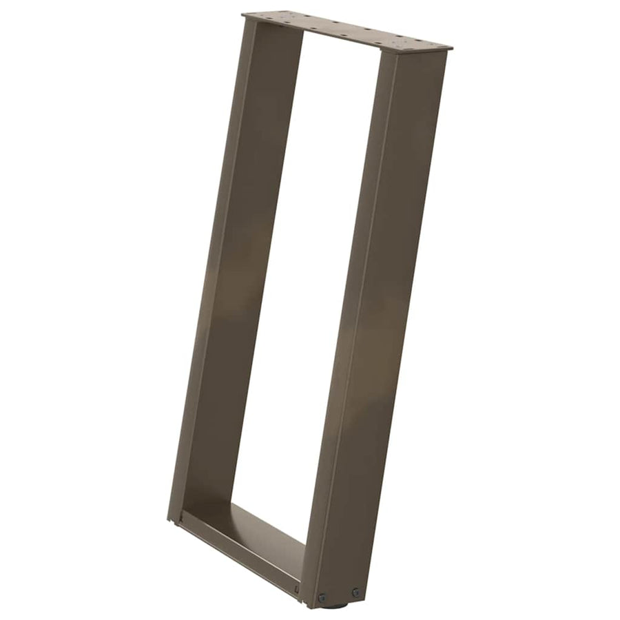 Eettafelpoten 2 St U-Vormig Staal Naturel 50 x (72-73) cm