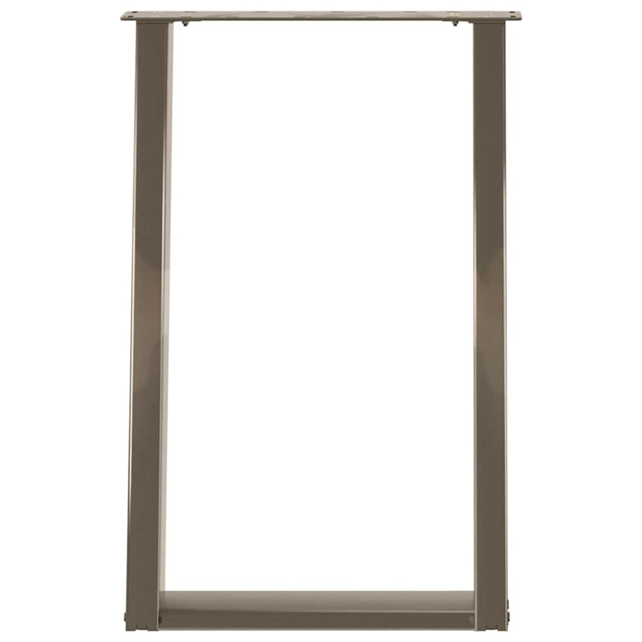 Eettafelpoten 2 St U-Vormig Staal Naturel 50 x (72-73) cm