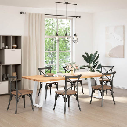 Eettafelpoten 2 St U-Vormig Staal Wit 60 x (72-73) cm