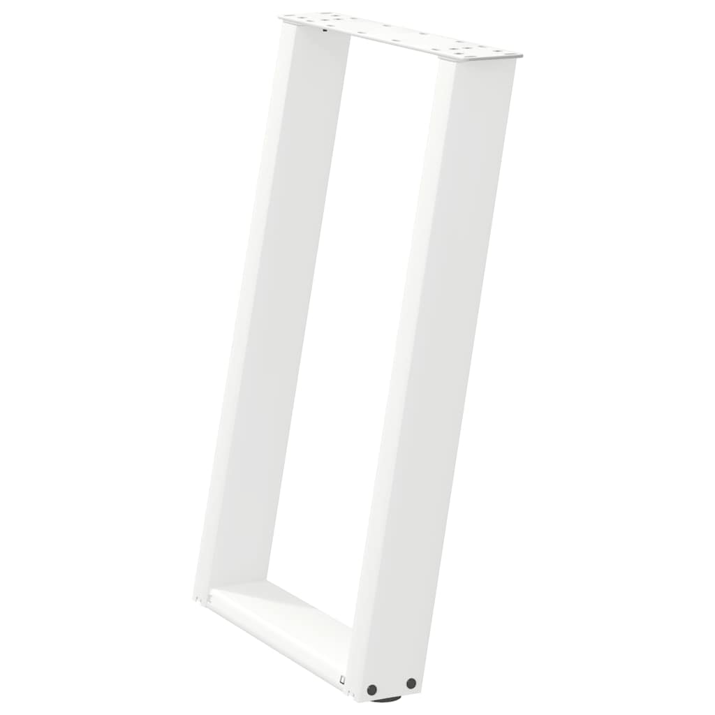 Eettafelpoten 2 St U-Vormig Staal Wit 60 x (72-73) cm