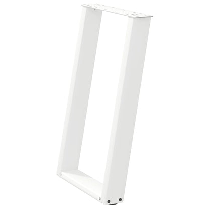 Eettafelpoten 2 St U-Vormig Staal Wit 60 x (72-73) cm