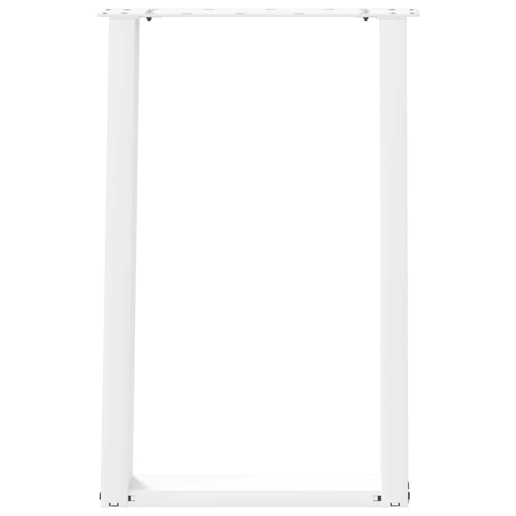 Eettafelpoten 2 St U-Vormig Staal Wit 60 x (72-73) cm