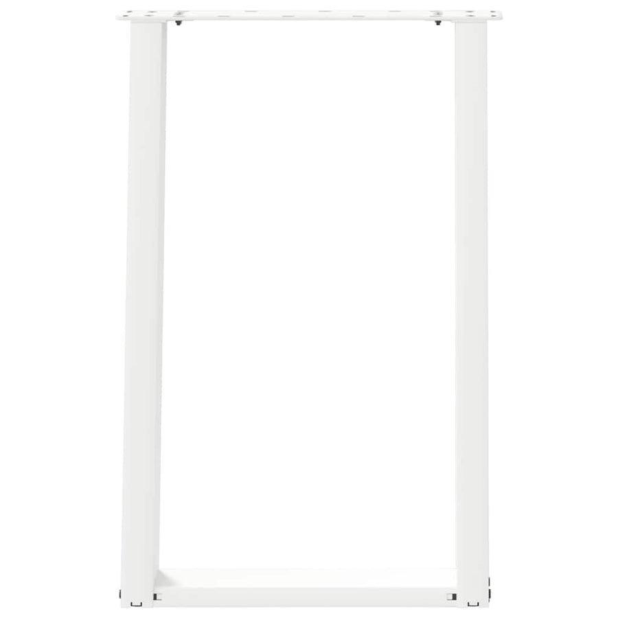 Eettafelpoten 2 St U-Vormig Staal Wit 60 x (72-73) cm