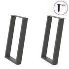 Eettafelpoten 2 st U-vorm 60x72-73 cm staal antraciet