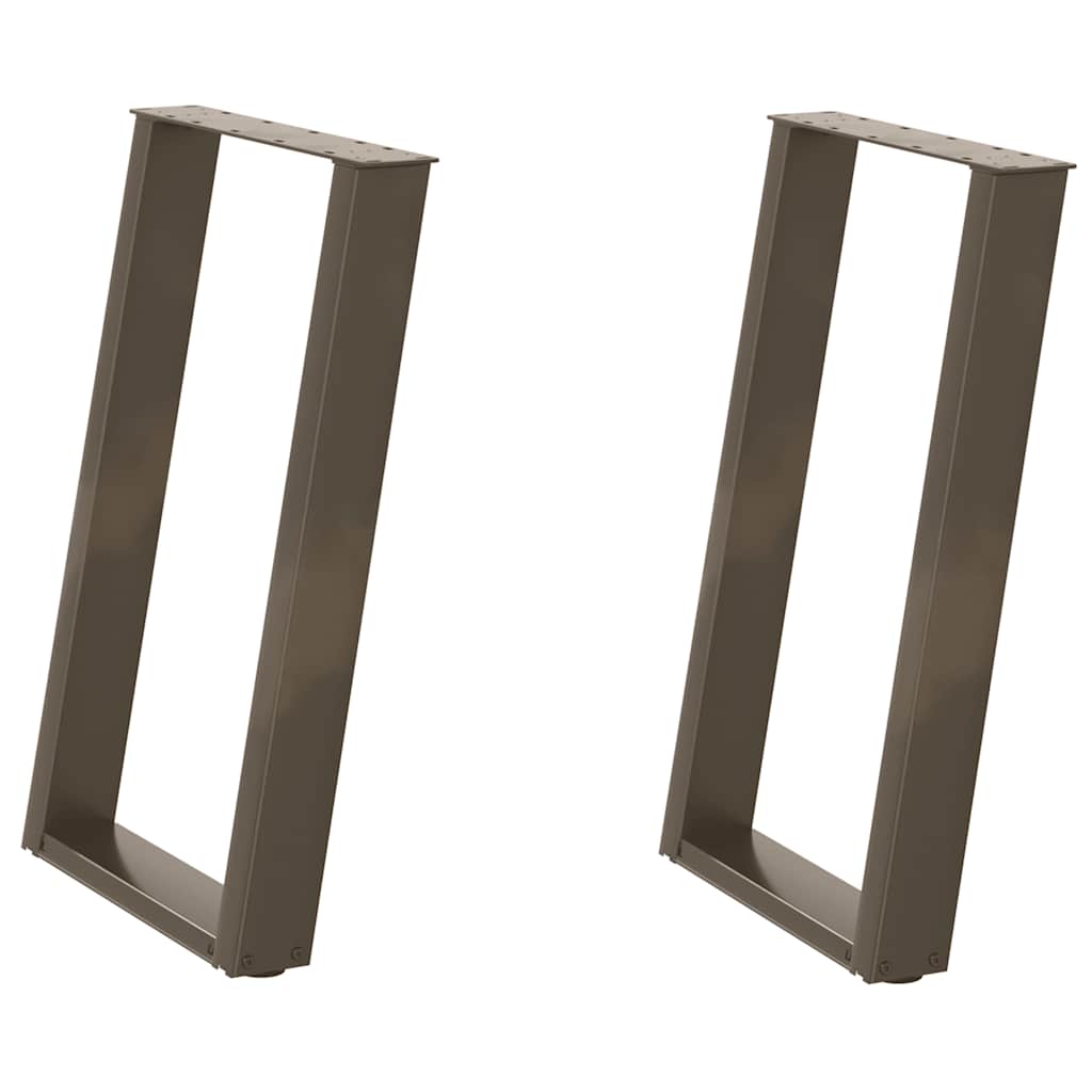Eettafelpoten 2 St U-Vormig Staal 60 x (72-73) cm Naturel
