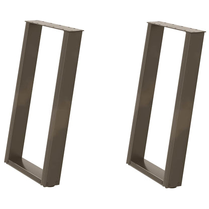 Eettafelpoten 2 St U-Vormig Staal 60 x (72-73) cm Naturel
