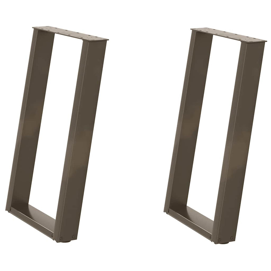 Eettafelpoten 2 St U-Vormig Staal 60 x (72-73) cm Naturel