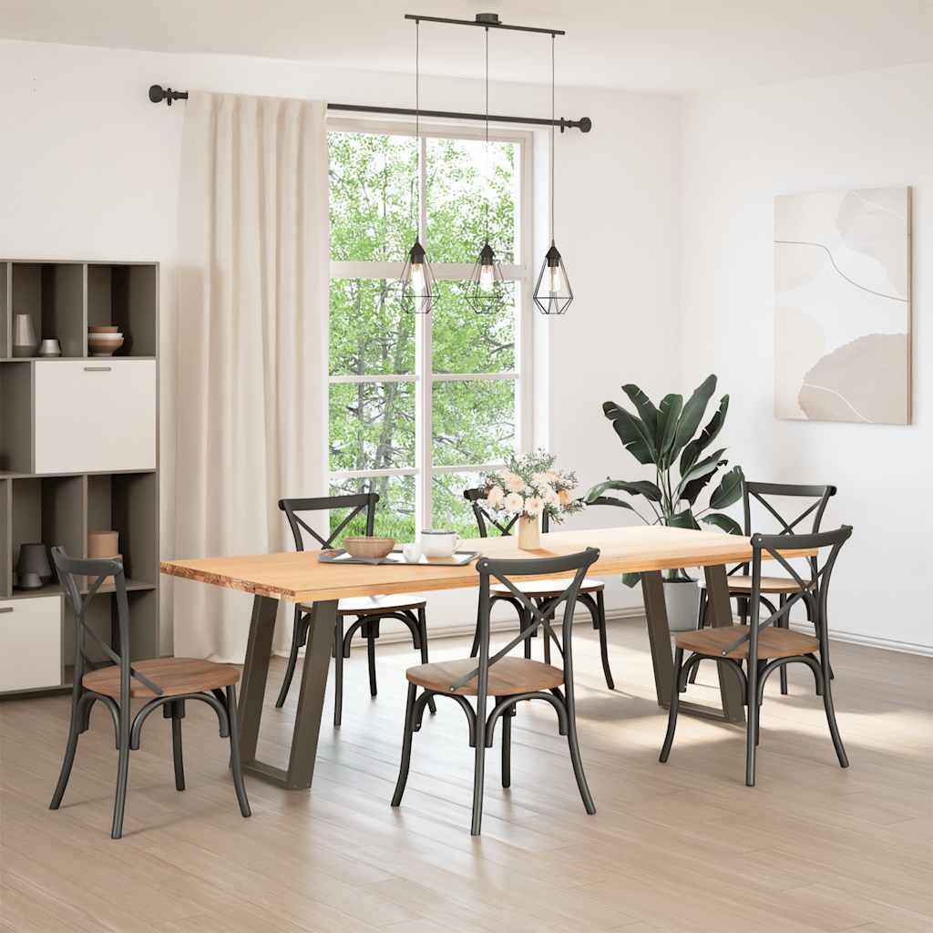 Eettafelpoten 2 St U-Vormig Staal 60 x (72-73) cm Naturel