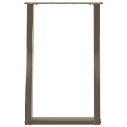 Eettafelpoten 2 St U-Vormig Staal 60 x (72-73) cm Naturel