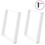 Eettafelpoten 2 st U-vormig 70x72-73 cm staal wit
