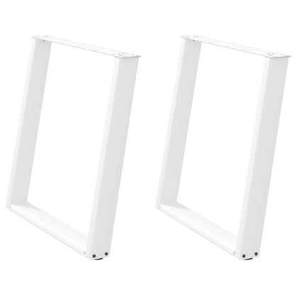 Eettafelpoten 2 st U-vormig 70x(72-73) cm staal wit