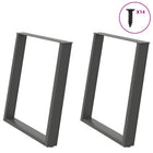 Dining Table Legs 2 pcs U-shaped 70x(72-73) cm steel anthracite