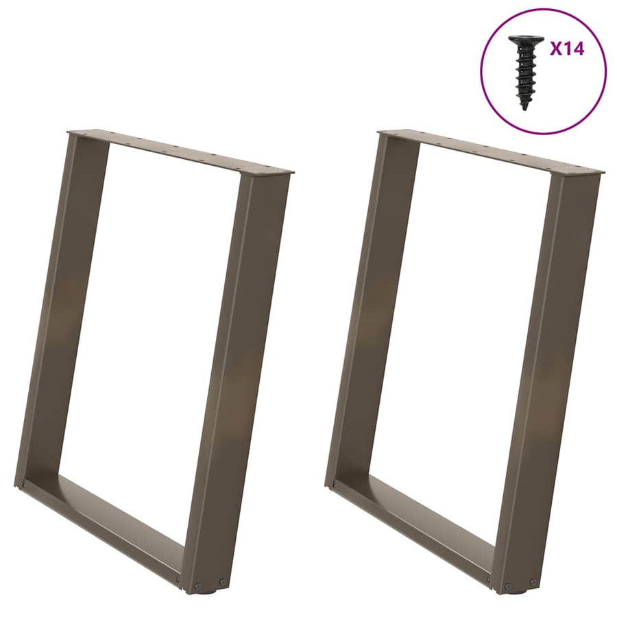 Eettafelpoten 2 St U-Vormig Staal 70 x (72-73) cm Naturel