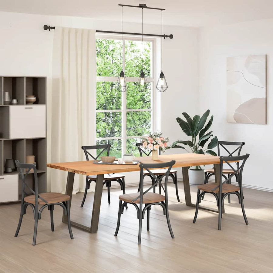 Eettafelpoten 2 St U-Vormig Staal 70 x (72-73) cm Naturel