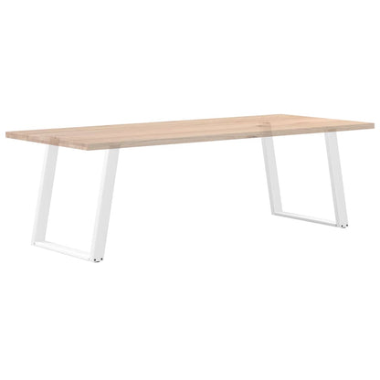 Eettafelpoten 2 st U-vormig 80x(72-73) cm staal wit