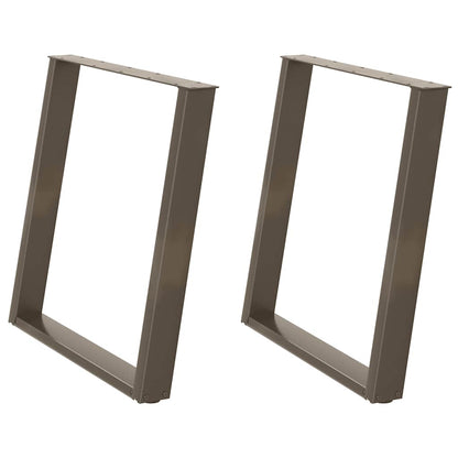 Eettafelpoten 2 St U-Vormig Staal 80 x (72-73) cm Naturel