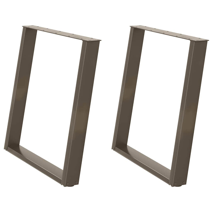 Eettafelpoten 2 St U-Vormig Staal 80 x (72-73) cm Naturel