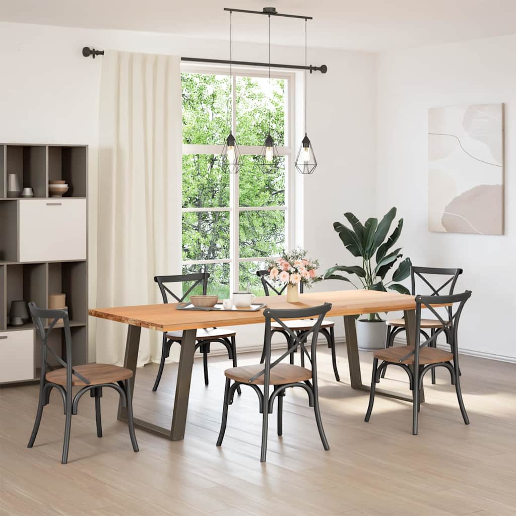 Eettafelpoten 2 St U-Vormig Staal 80 x (72-73) cm Naturel