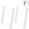 Eettafelpoten 2 st U-vormig 90x(72-73) cm staal wit