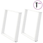 Dining table legs 2 pcs U-shaped 90x(72-73) cm steel white