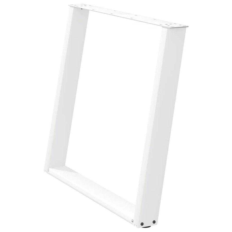 Eettafelpoten 2 st U-vormig 90x(72-73) cm staal wit