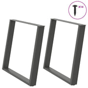 Eettafelpoten 2 st U-vormig 90x72 cm staal antraciet
