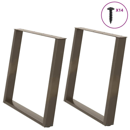 Eettafelpoten 2 St U-Vormig Staal 90 x (72-73) cm Naturel