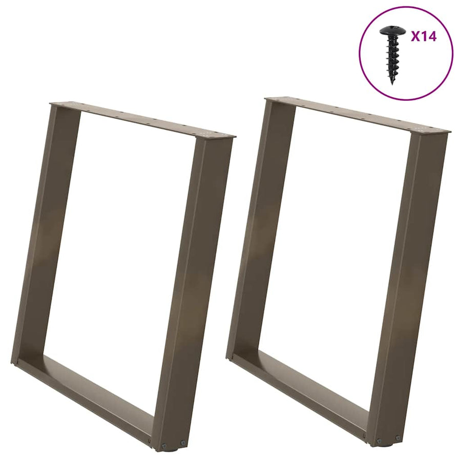 Eettafelpoten 2 St U-Vormig Staal 90 x (72-73) cm Naturel